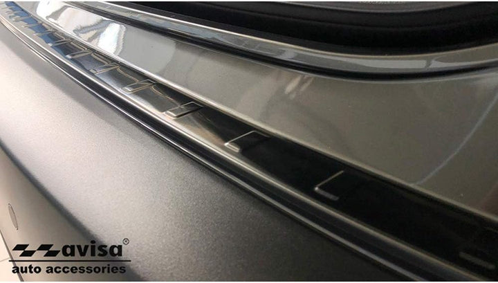 Avisa Schwarz Edelstahl Heckstossstangenschutz kompatibel mit Mazda CX-30 2019- 'Ribs'