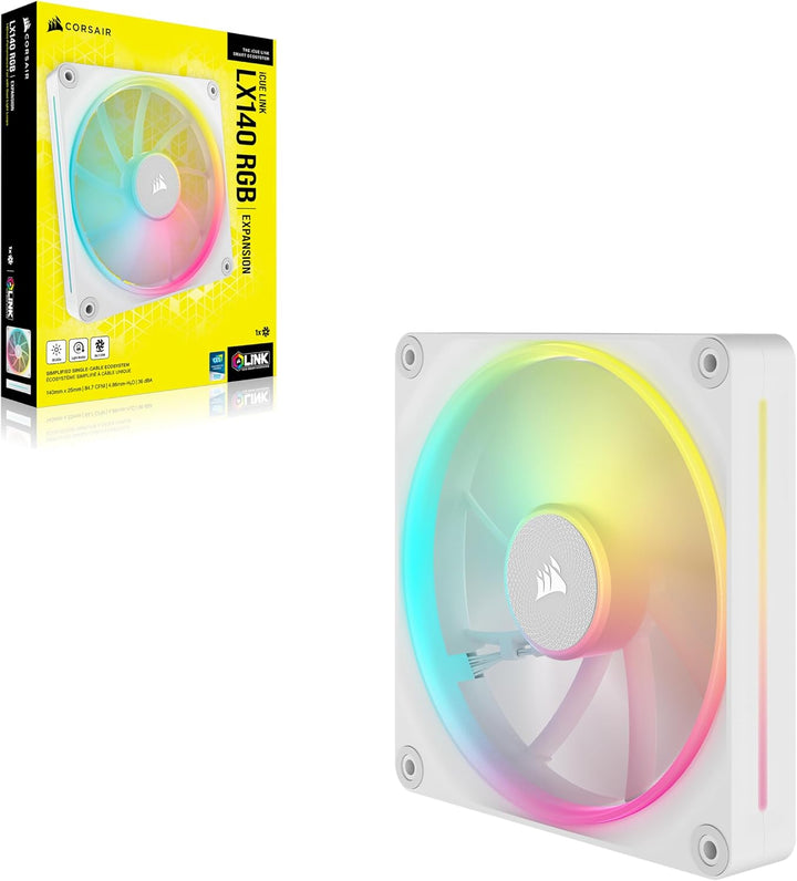 CORSAIR iCUE LINK LX140 RGB 140mm PWM-Lüfter Einzelpackung – Dual Light Loops – Erfordert iCUE LINK