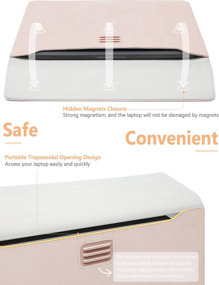 HYZUO 13 Zoll Laptop Hülle Tasche mit Einstellbarer Ständer für MacBook Air 13 M5 A3449 M4 M3 M2 M1