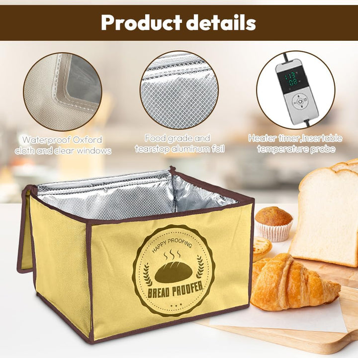 Gärbox Sauerteig, Teigbox Pizza mit Deckel - Faltbare Brot Gärbox 30L, Temperatur & Timer, Pizzateig
