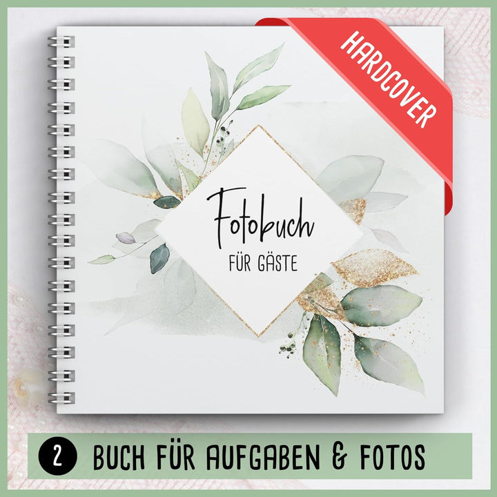 Fotospiel Hochzeit Set by snaPmee - 50+4 Fotoaufgaben, Fotobuch (Hardcover) mit Stift, 133 Sticker,
