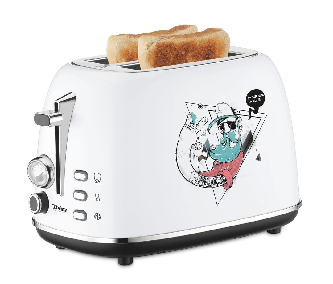 Trisa 2-Scheiben Toaster Street Art – Urban Design Toaster mit Graffiti, 6 Bräunungsstufen, Auftau-