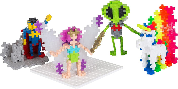 Plus-Plus 7268 Geniales Konstruktionsspielzeug, Figuren-Mix, Bundle aus 4 verschiedenen Kreativ-Baus