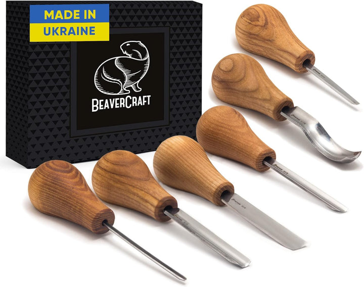 BeaverCraft Holzschnitzwerkzeuge SC05 Holzschnitzset Holzschnitzkit Holzschnitzmesser Holzschnitzwer