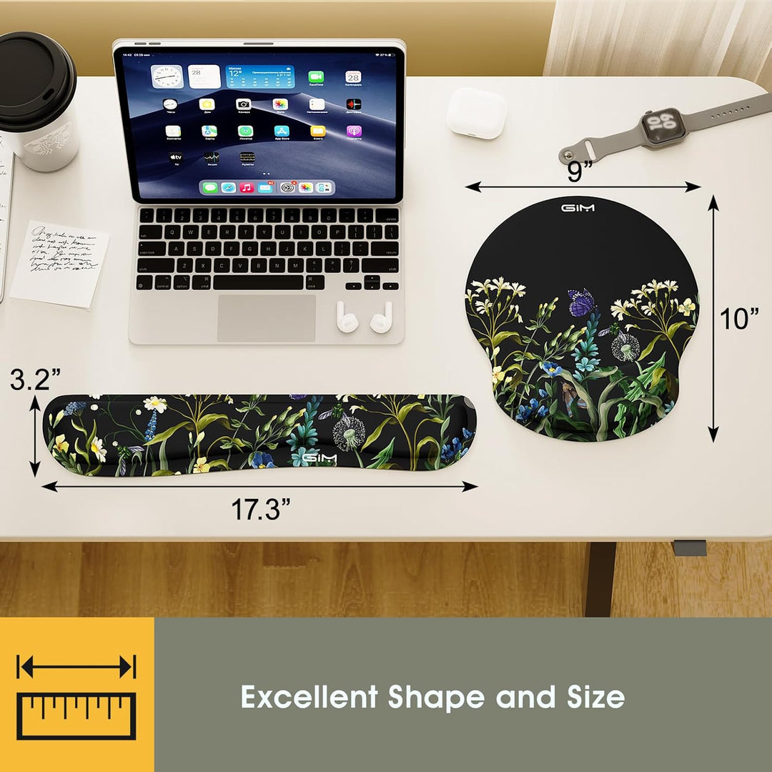 GIM Mauspad Gelkissen Mousepad mit Handauflage GIM Ergonomisches Mauspad Tastatur Handgelenkauflage