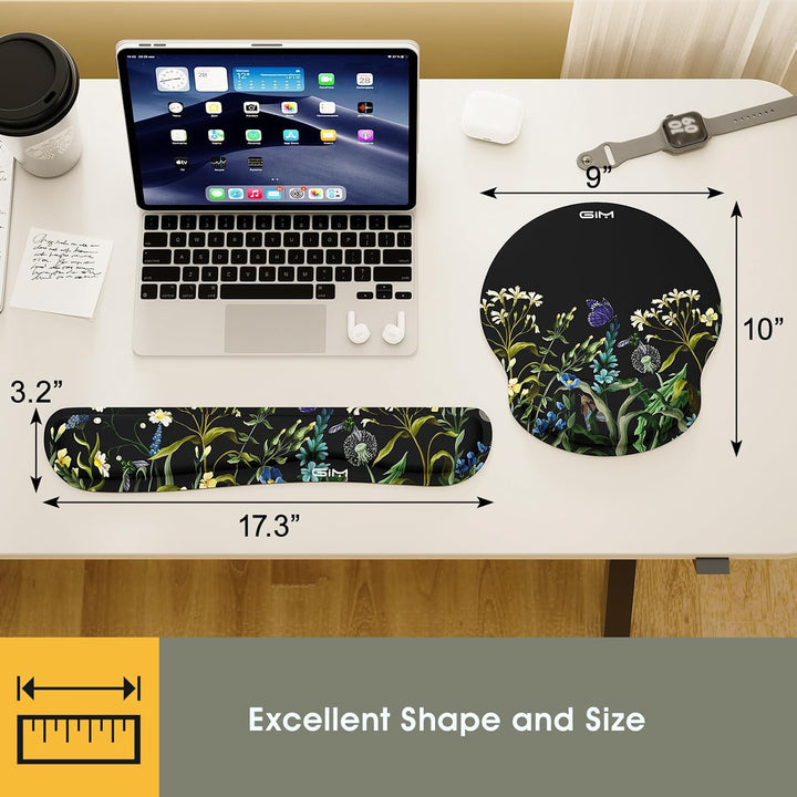 GIM Mauspad Gelkissen Mousepad mit Handauflage GIM Ergonomisches Mauspad Tastatur Handgelenkauflage