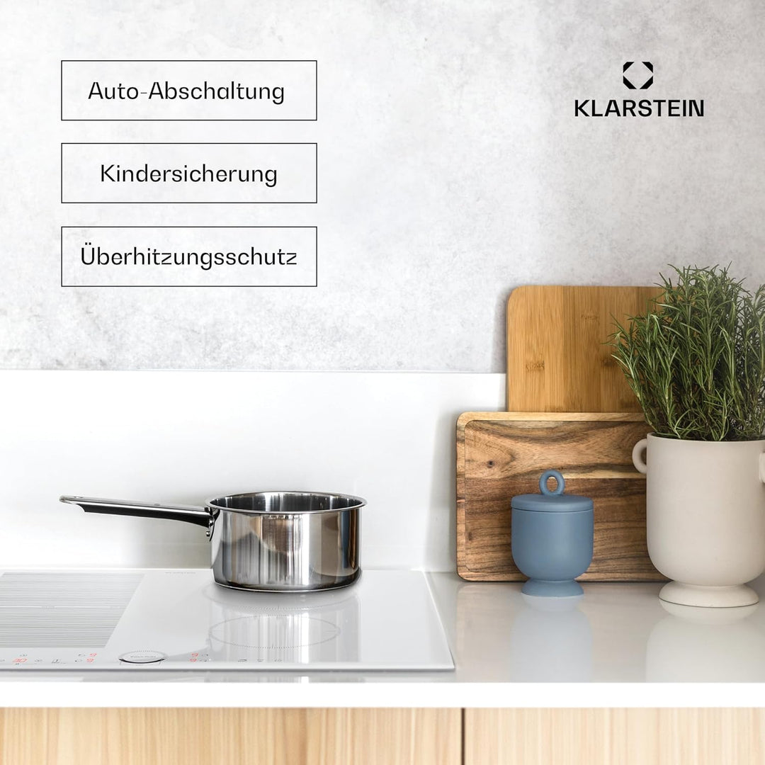 Klarstein Induktionskochfeld, Glaskeramik Kochfeld, 7000W Induktionskochfeld mit 4 Platten, Einbau-I