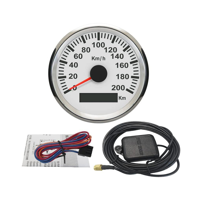ELING Universal GPS Tacho Kilometerzähler 200km/h Tachometer für Auto Boot Yacht Schiff mit Hintergr