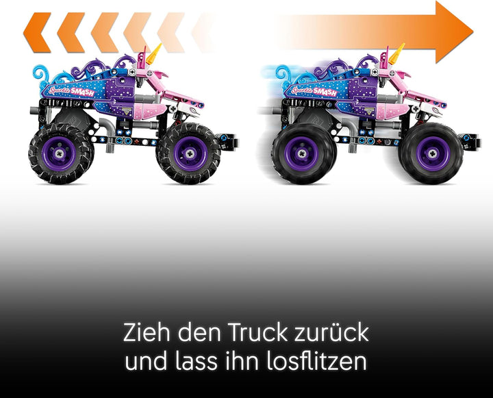 LEGO Technic Monster Jam Sparkle Smash mit Rückziehmotor - Technic Monstertruck & Einhorn Monster Tr