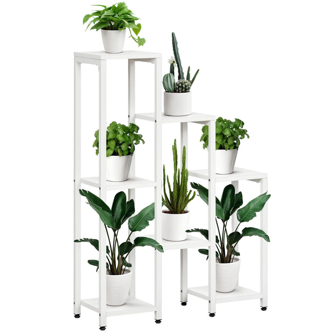 Outsunny Pflanzenständer mit 7 Ablagen Pflanzenregal Blumenständer Blumenregal Gartenregal für Wohnz