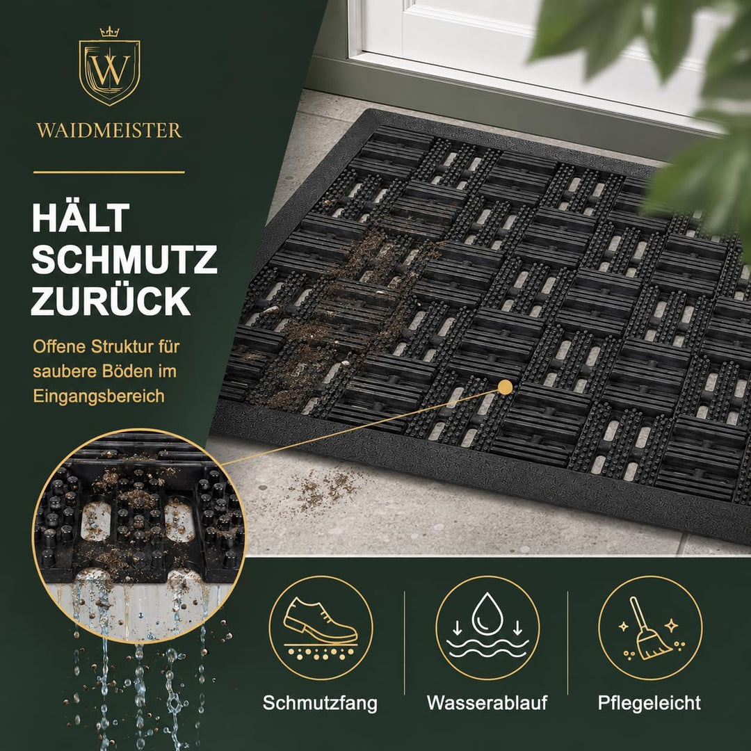 DILUMA Fussmatte Matador 45x75 cm Outdoor Schmutzfangmatte Fussabstreifer Fussabtreter aus Gummi für