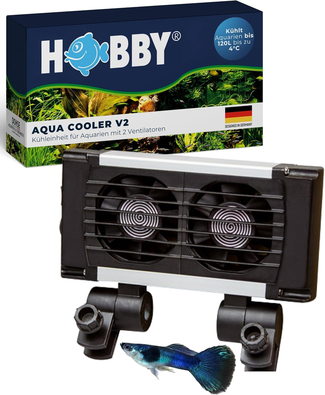 Hobby Aqua Cooler V2 2 Ventilatoren schwarz, 2 Ventilatoren schwarz