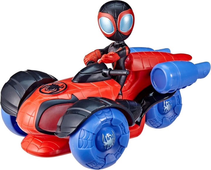 Marvel Spidey and His Amazing Friends Leuchtender Techno-Racer, Spielzeug mit Lichtern und Geräusche
