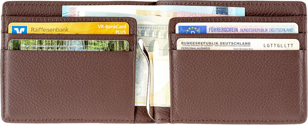 Herren-Geldbörse Paolo | Gefertigt aus Echtholz Typ Amazaque und Rindleder | Portemonnaie Braun | by