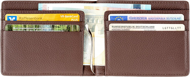Herren-Geldbörse Paolo | Gefertigt aus Echtholz Typ Amazaque und Rindleder | Portemonnaie Braun | by