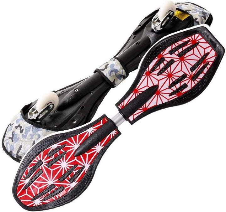 FunTomia Waveboard Original Mach1 Kugellager inkl. Tasche (Verschiedene Farbdesigns) Rot -
