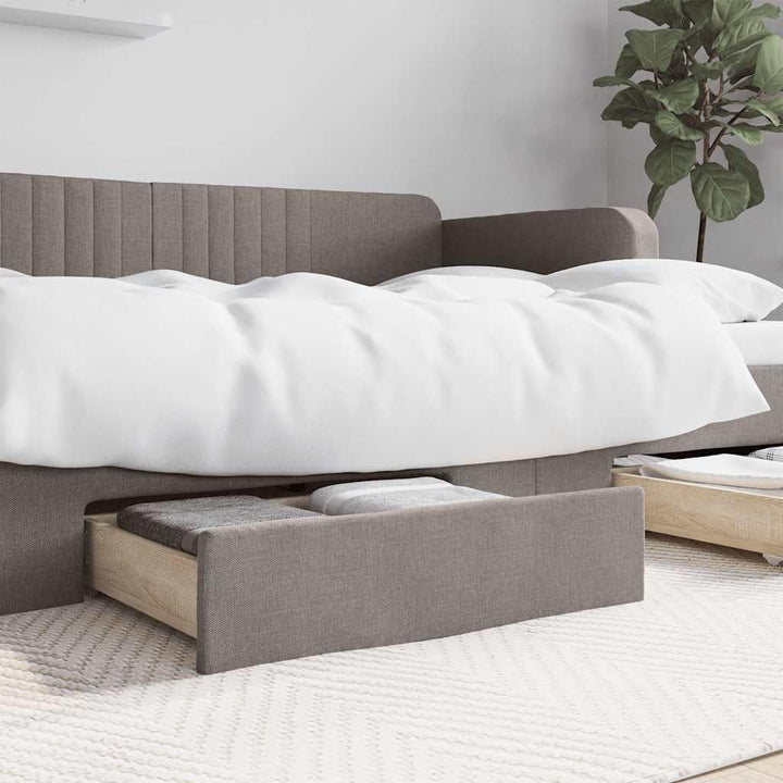 vidaXL Bettschubladen 2 Stk. Taupe Holzwerkstoff und Stoff, Taupe