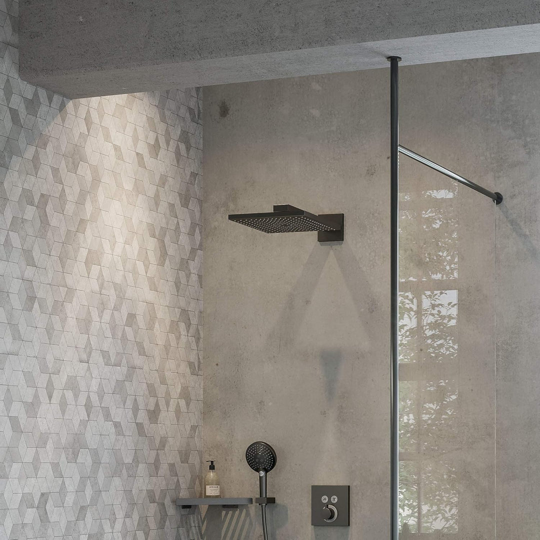 hansgrohe Duschkopf Raindance E 300 Regendusche (Kopfbrause für Wandanschluss) Brushed Black Chrome,