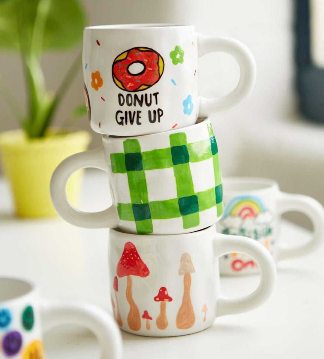 Pott'd Paintables Tasse Malset Einzel- oder Doppel-Keramik-Malset für Erwachsene Keramik Malset enth