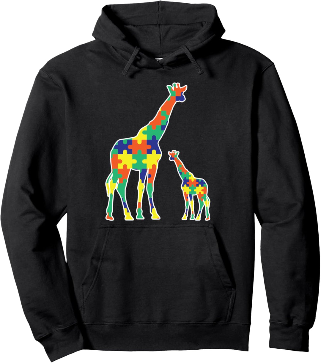Autism Awareness Month Giraffe Puzzleteil Pullover Hoodie