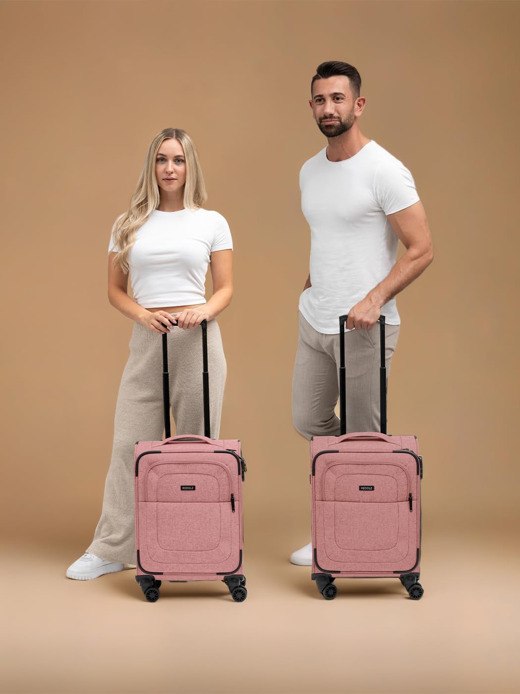 REDOLZ Cabin Weichschalen Kabinen-Koffer | Leichter Trolley mit 4 Doppelrollen für Damen & Herren 37