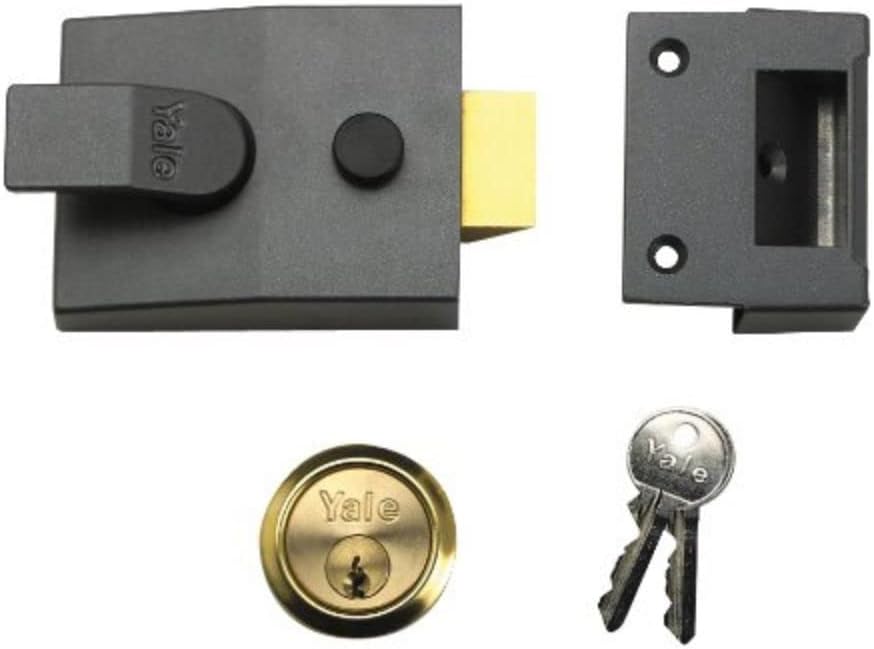 Yale Locks P88 Standard Nightlatch DMG Cylinder Grau Brass Cylinder 60mm Backset Visi Einzelbett, Gr