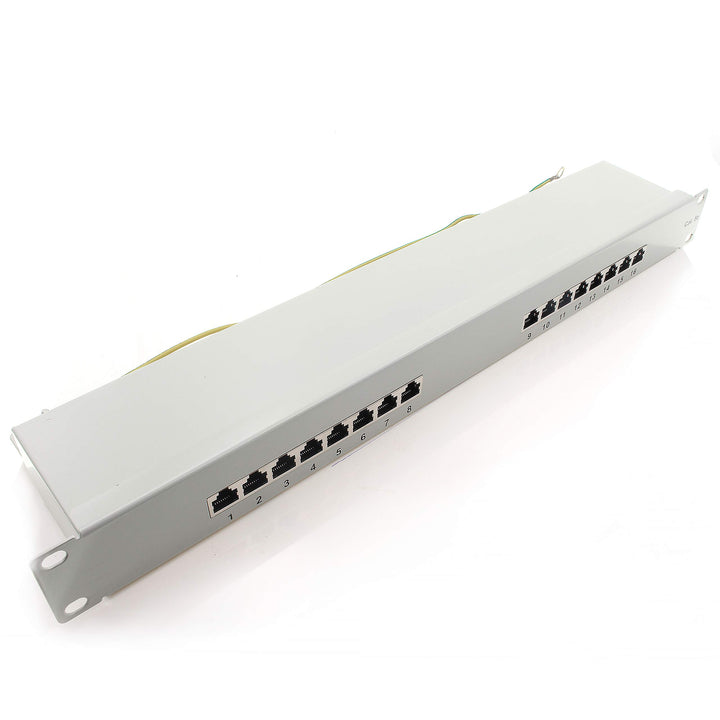 1aTTack.de 367454 Patchpanel CAT5e 16 Port weiss Verteilerfeld LSA+ Anschlusstechnik Netzwerk Vertei