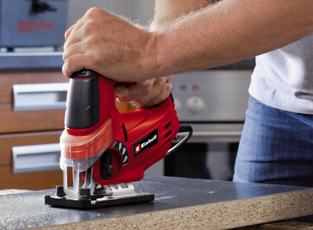 Einhell Stichsäge TC-JS 85 (620 W, max. 85 mm, 45° Schrägschnitt, Hubzahlregelung, 4-Stufen Pendelhu
