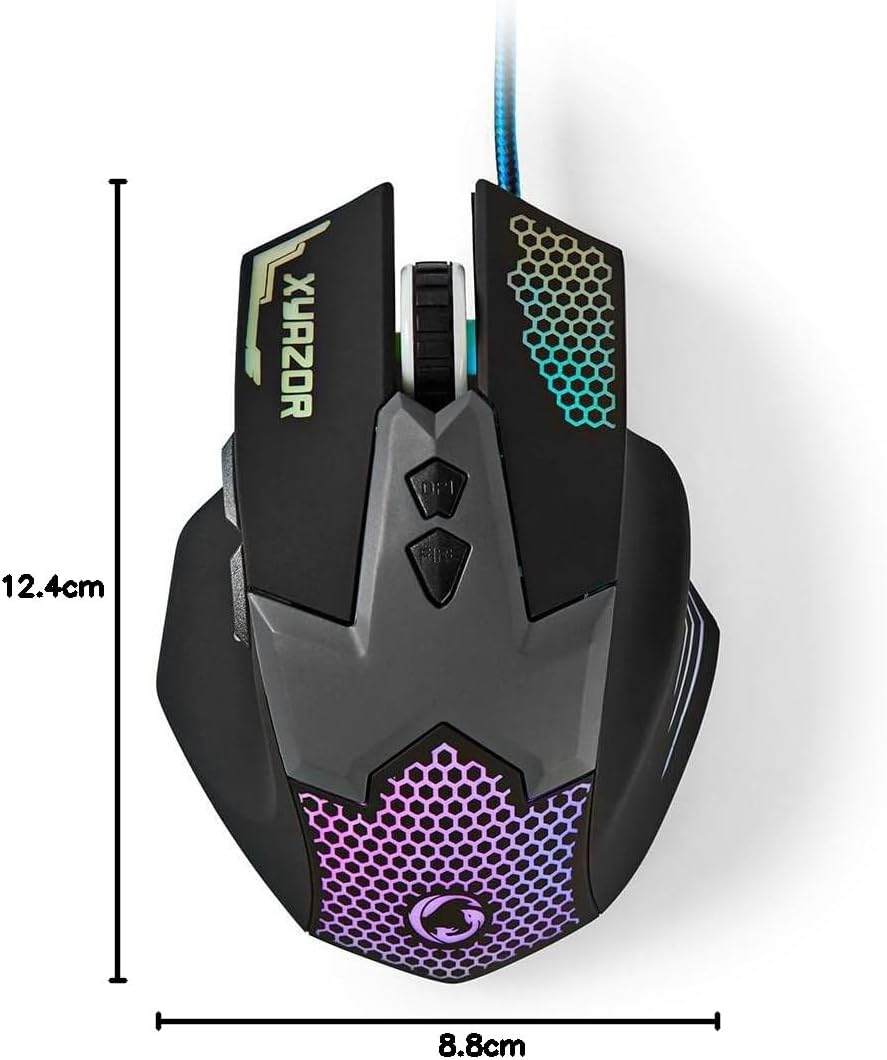 NEDIS Gaming Mouse - Verdrahtet - 800/1200 / 1600/2400 DPI - Einstellbar DPI - Anzahl Knöpfe: 7 - Re