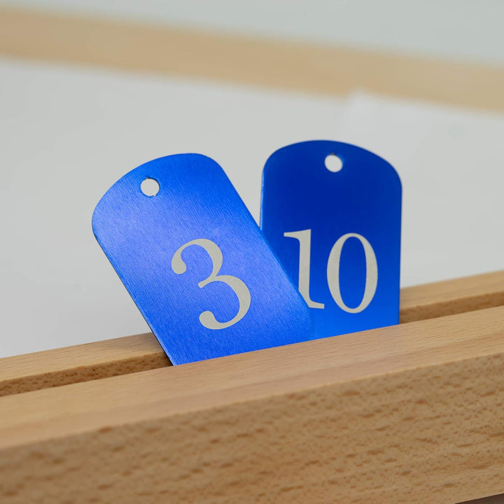 Aluminum Engraved Number Tags Key Tags ID Tags with Key Rings 1-25 blau, 1-25 blau