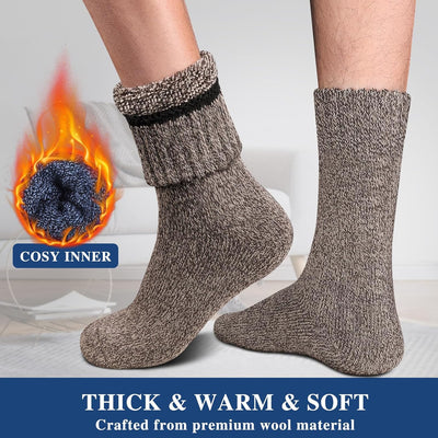 Reamphy 5 Paar Thermosocken Herren, Winter Warme Socken Merino Wollsocken Herren, Dicke Atmungsaktiv