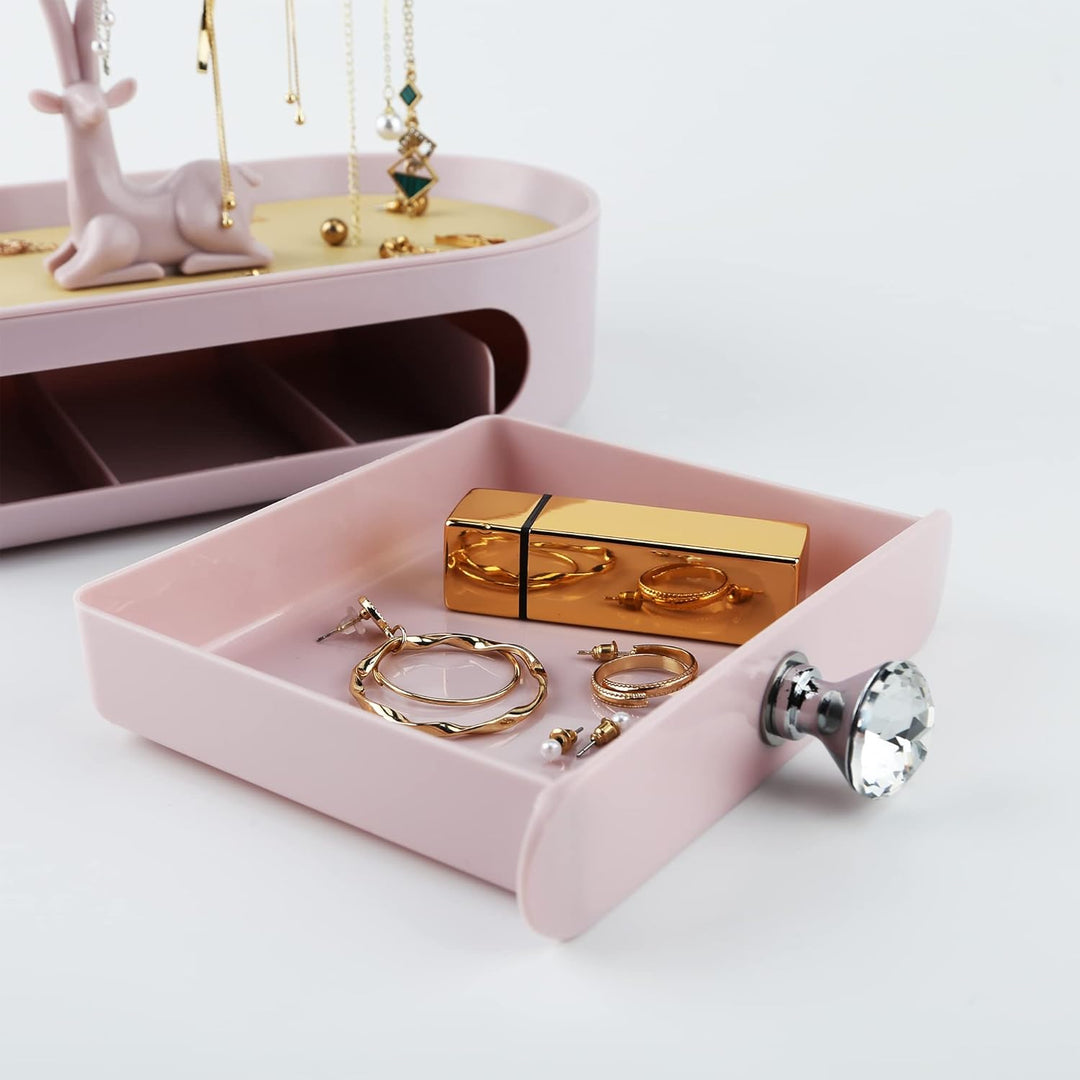 MORE&LESS Geweih Schmuck Display Stand mit Schublade und Kristallgriff, Baum Turm Rack hängende Orga
