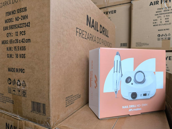 MalTec Profi Nagelfräser 30W Elektrische Nagelfeile Set 30000 U/Min mit Fusspedal und 6 Bits Pedikür