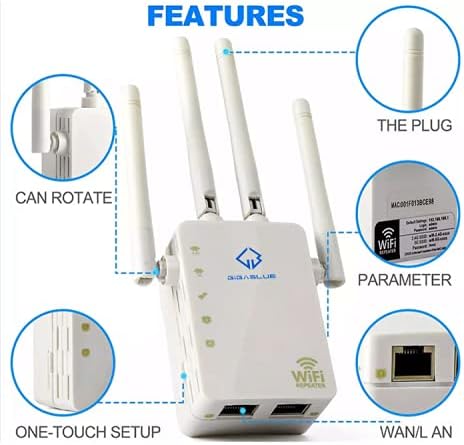 GigaBlue Ultra Repeater 1200Mbps 2.4 & 5 GHz AC1200 WLAN Repeater Super-Boost WiFi 1200 Mbit/s, Dual
