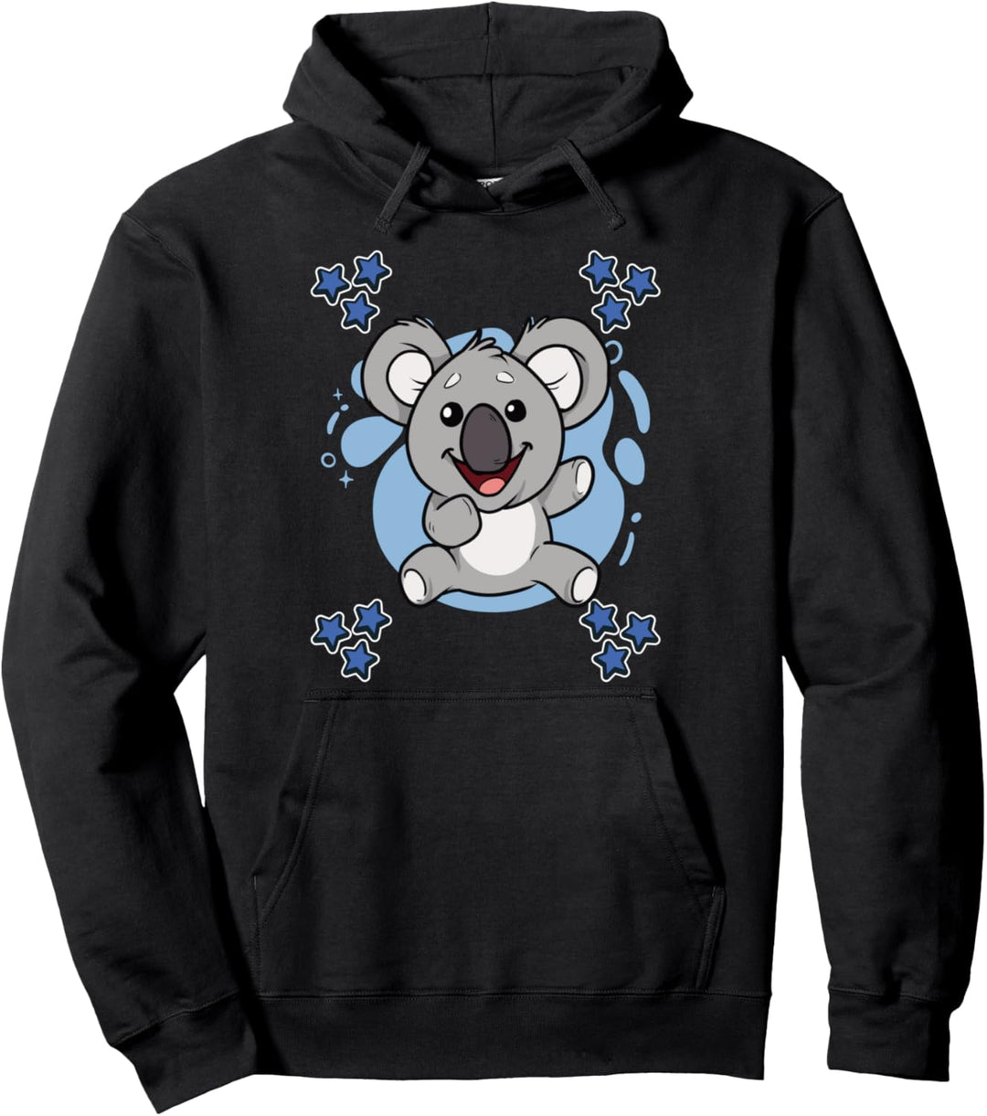 Herren Koala Zeichnung Sterne Jungen Koala Pullover Hoodie