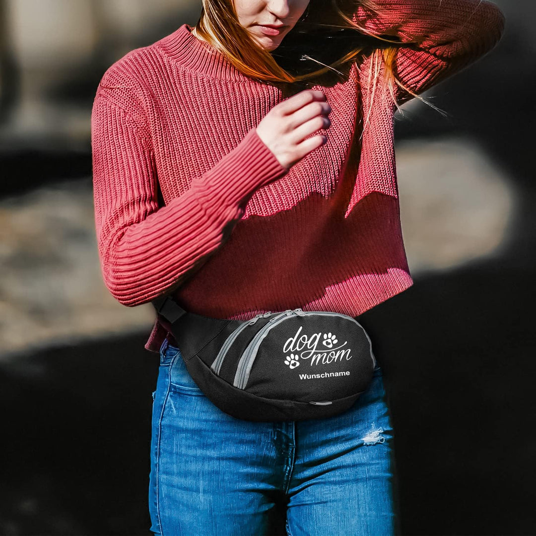 Dog Mom Bauchtasche Leckerlie -Tasche mit Wunschnamen personalisiert | Hundetraining | Leckerlie Beu