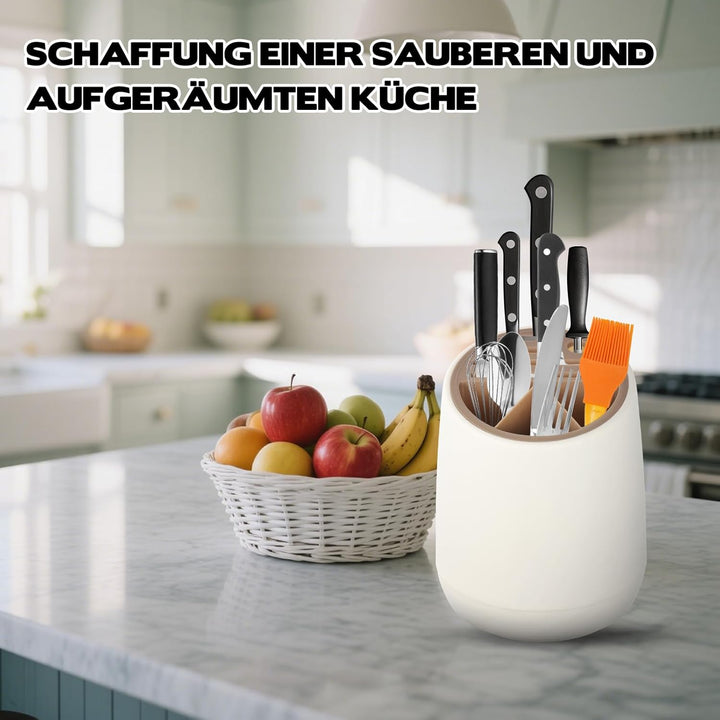Universal Messerblock ohne Messer Drehbar Küchencontainer Utensilienhalter für Küchentheke 22 x 17.5
