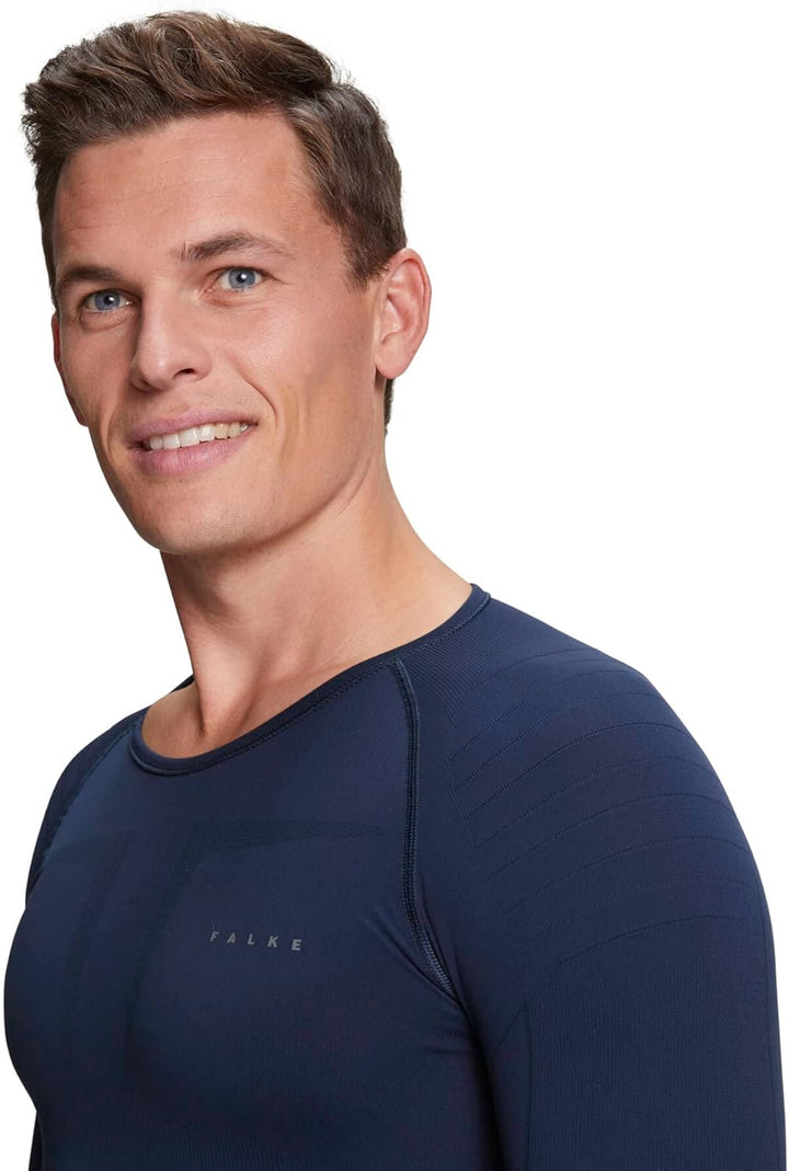 FALKE Herren Warm Round Neck Funktionsshirt Langarmshirt für milde bis kalte Temperaturen warme Funk