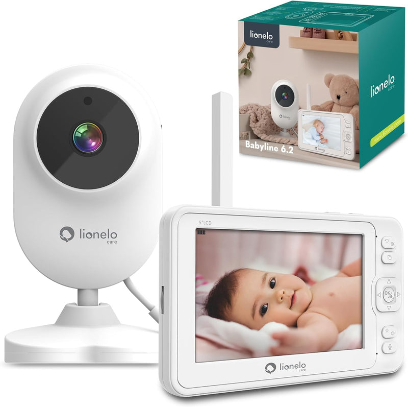 Lionelo Babyline 6.2 Elektronisches Kindermädchen Full HD 5” Innenüberwachung, Reichweite 200m, Bidi