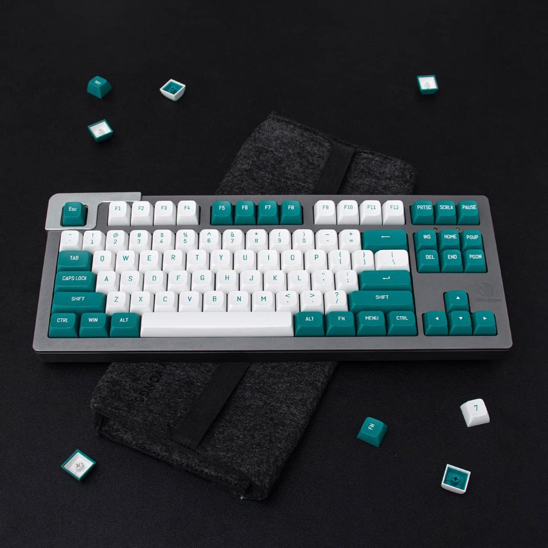 mintcaps dunkelgrünes weisses Tastenkappen-Set 150 Tasten MSA-Profil Double Shot ISO/ANSI-Layout für