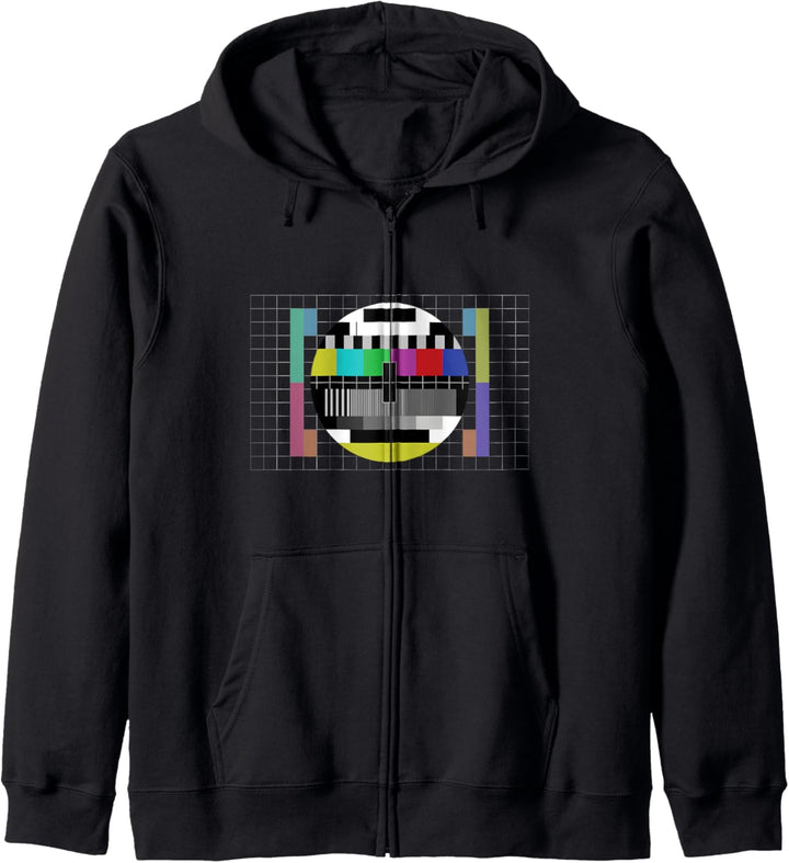 Testbild Fernseher 80er Jahre 90er Party Outfit Retro Kostüm Kapuzenjacke