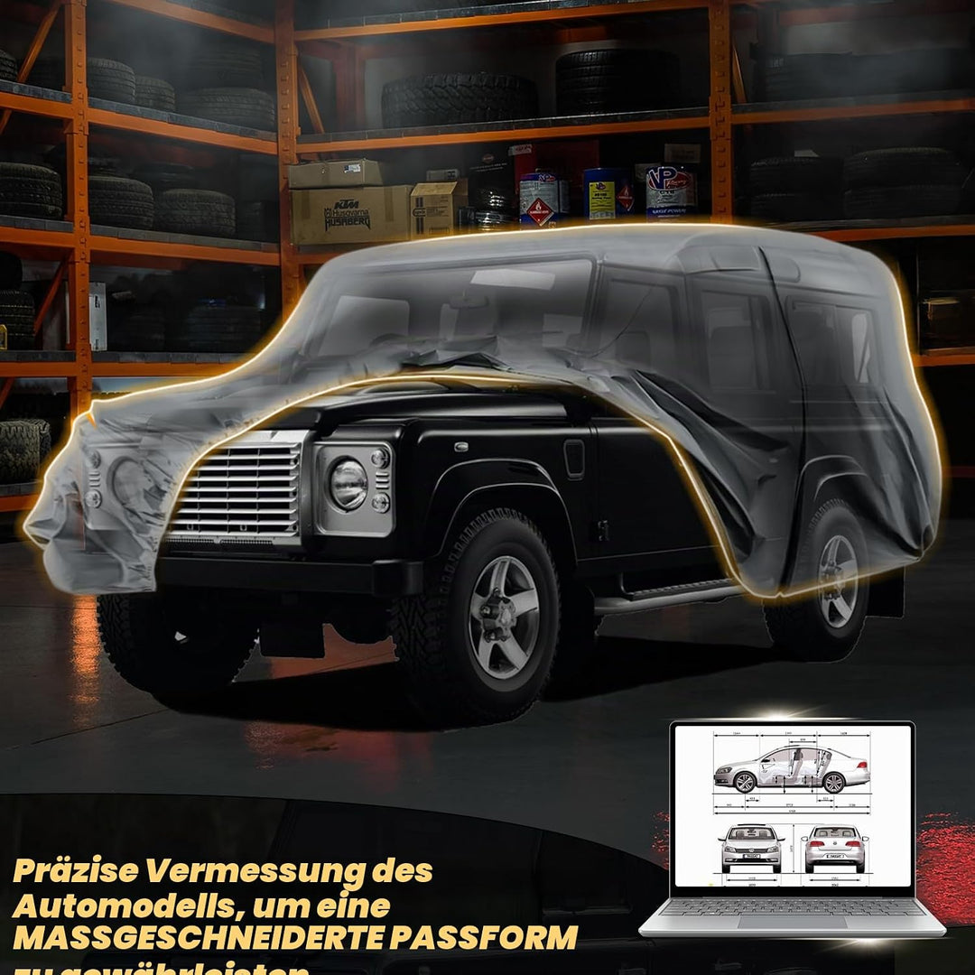 Autoabdeckung Wasserdicht für Land Rover Defender 110 1990-2016, Vollgarage Autoplane Auto Abdeckpla