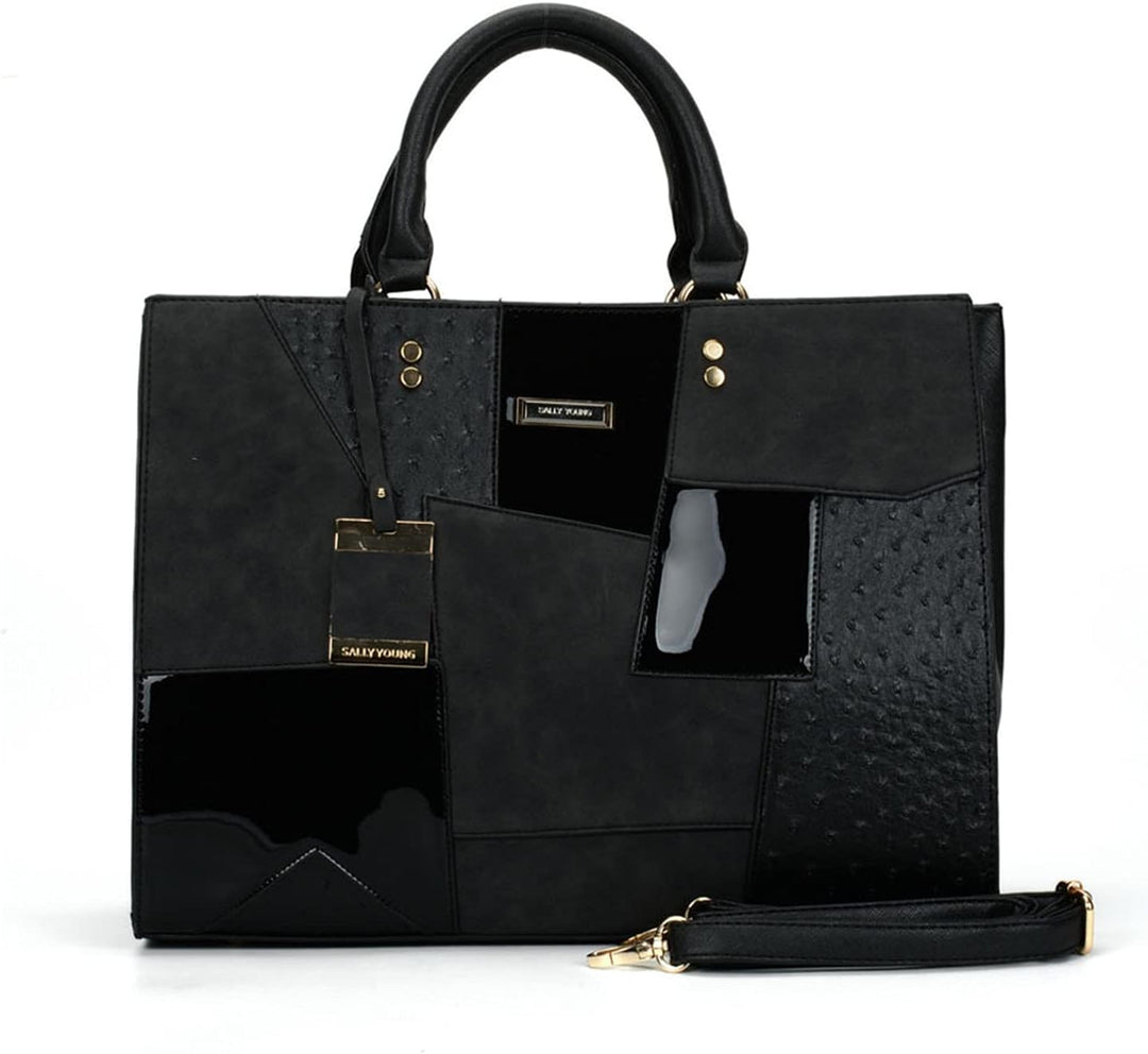 PORRASSO Damen Handtasche Mode Henkeltaschen Frauen Gross Schultertasche PU Leder Shopper Umhängetas