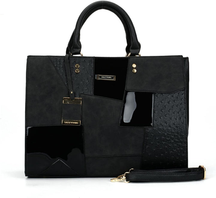 PORRASSO Damen Handtasche Mode Henkeltaschen Frauen Gross Schultertasche PU Leder Shopper Umhängetas