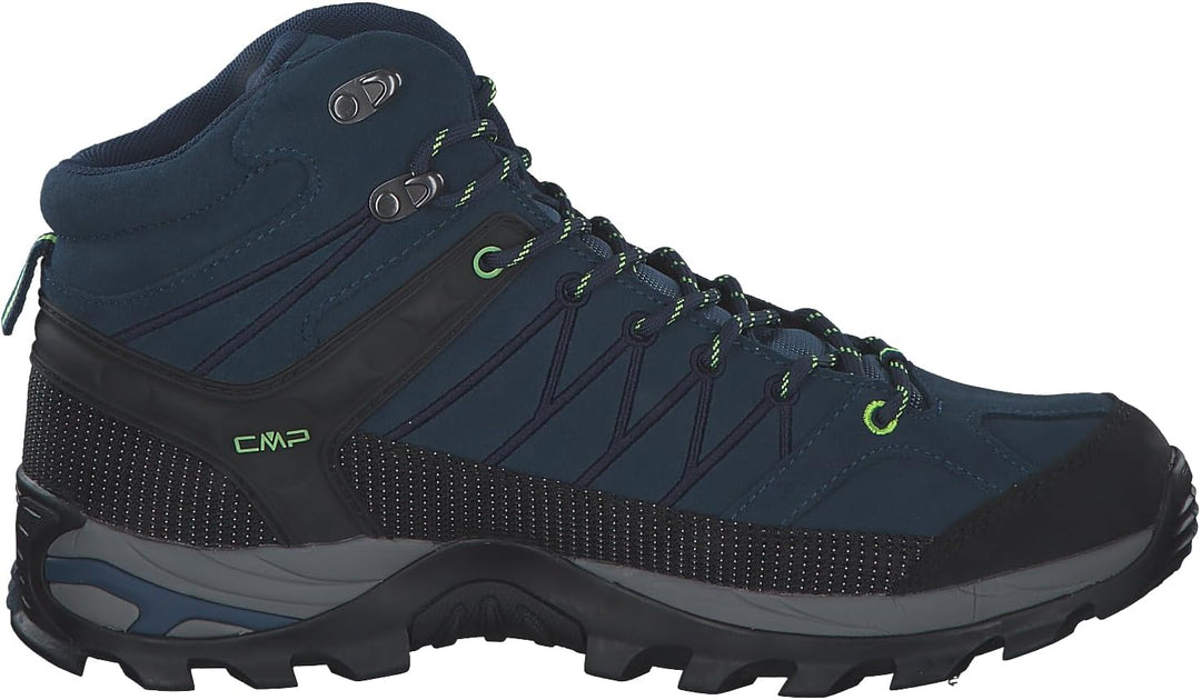 CMP Unisex Kinder Kids Rigel Mid Shoes Wp Trekking-Schuhe 39 EU Blue Ink Yellow Fluo, 39 EU Blue Ink
