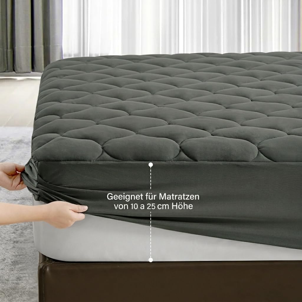 DUANDUAN Matratzen Topper 140x200cm,weicher Topper, Matratzenauflage mit tiefen Taschen,Maschinenwas