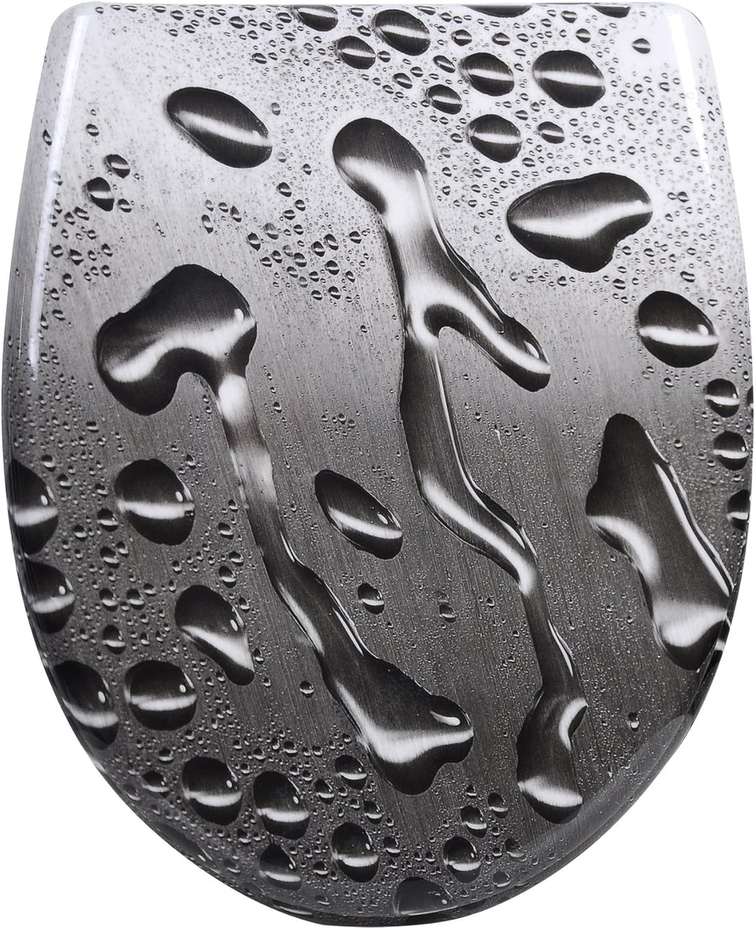 WOLTU Toilettendeckel mit Absenkautomatik Motiv, WC Sitz mit Schnellverschluss, Toilettensitz O Form