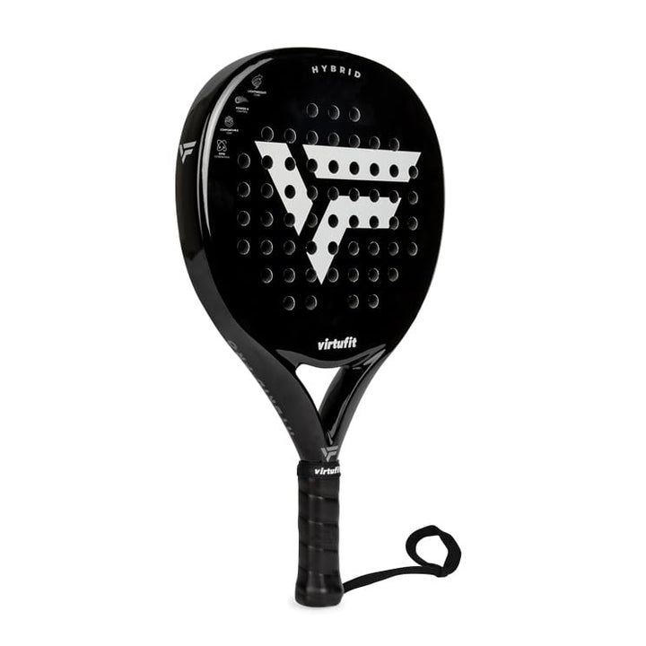 VirtuFit Hybrid Padelschläger Schwarz – Silber, Schwarz – Silber