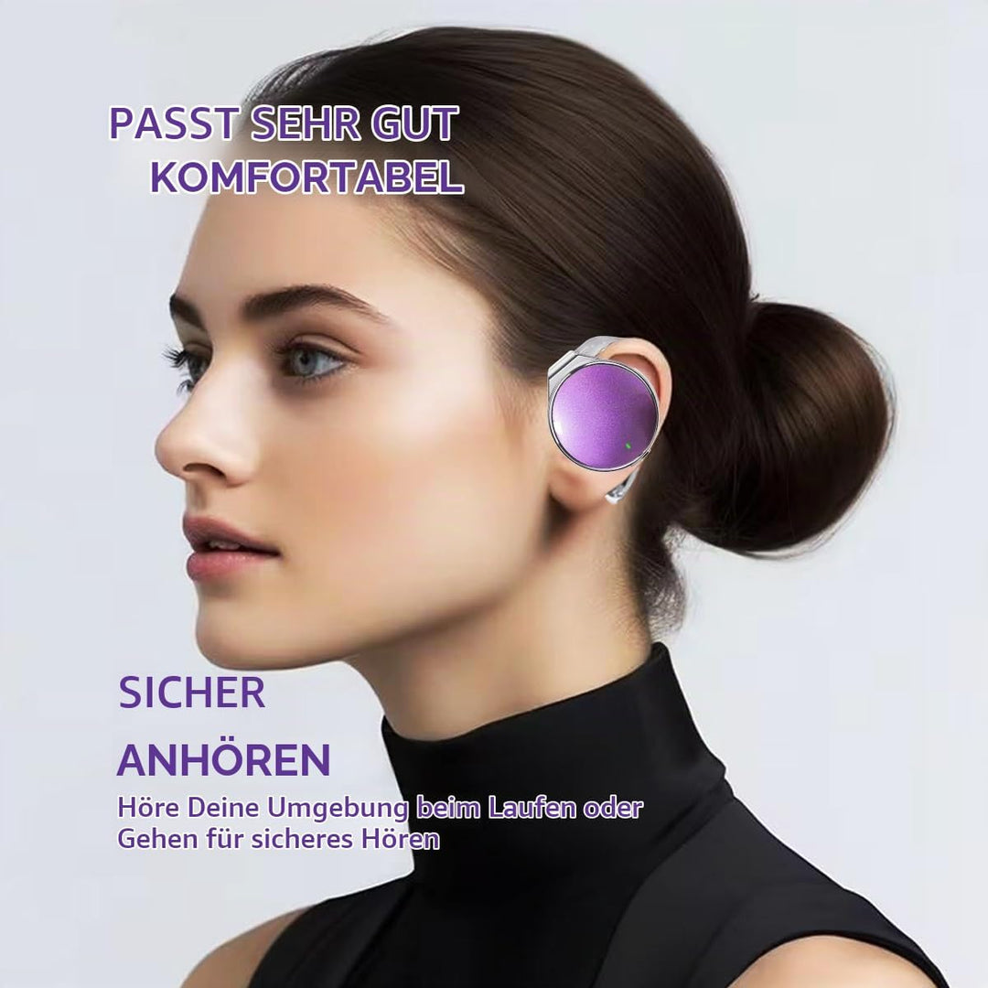 Open Ear Kopfhörer mit Mikrofon Bluetooth 5.4-52 Std Spielzeit, Kabelloses Over Ear Kopfhörer für Sp
