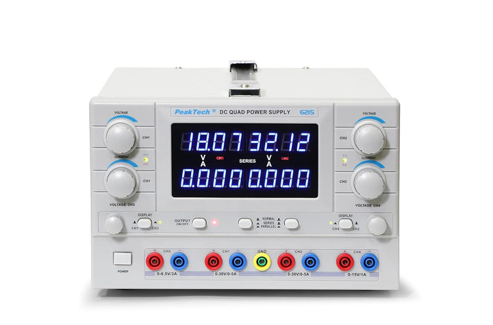 PeakTech Digtial Quad Labornetzteil - Labornetzgerät 0-30V / 0-5A DC, stabilisiert, linear regelbar,